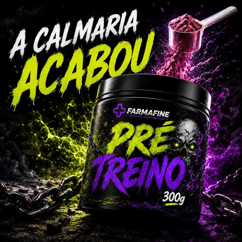 Pré-Treino Farmafine 300g, frutas vermelhas