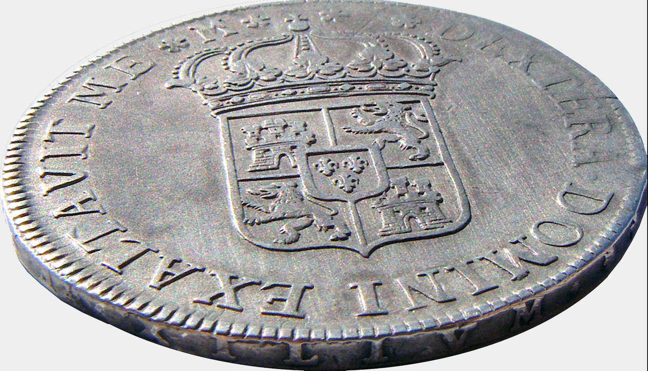 8 Reales 1709. Felipe V. Madrid J. Tipo busto. Vano-rev