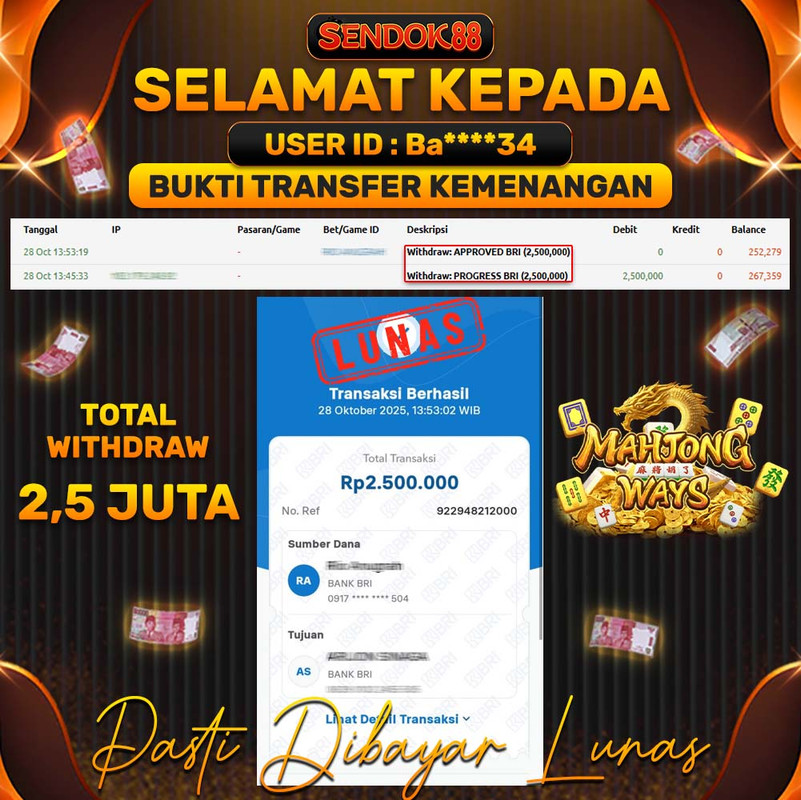 SENDOK88 JEPE! MAHJONG WAYS Rp 2.500.000,- LUNAS!