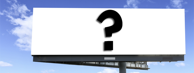 blank billboard with question mark image header