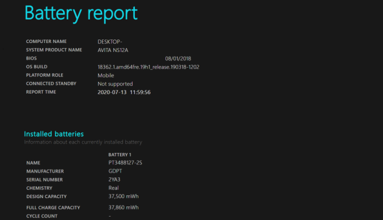 Report Screenshot