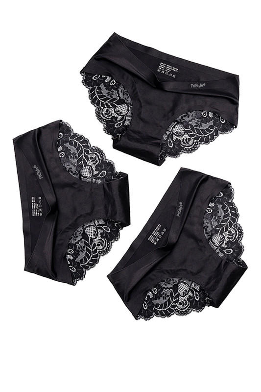дамски прашки, комплект дамски бикини, премиум коприна, размер m, безшевни
