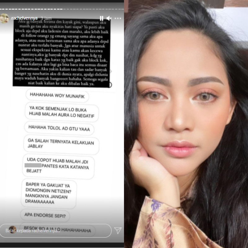 Rachel Vennya tunjukkan salah satu contoh DM berisi hujatan untuknya