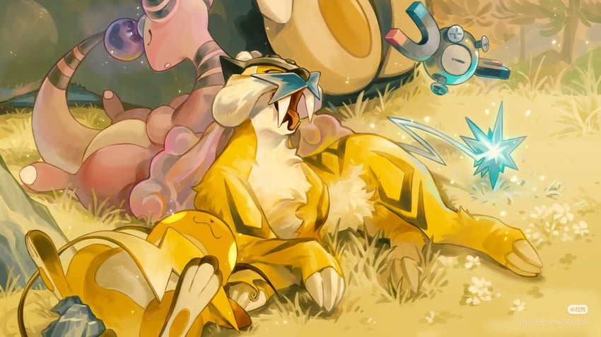 magnemite-raichu-snorlax-ampharos-and-ra