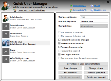 Quick User Manager 2.0.0.0 Quick User Manager 2.0.0.0