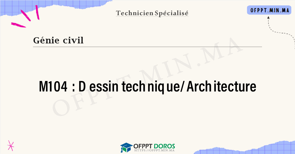 Sommaire détaillé du cours Dessin technique/Architecture M104 OFPPT - Structure du module
