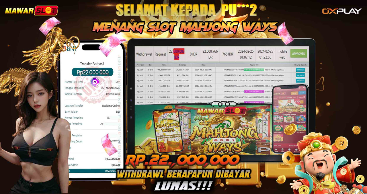 Bukti Jackpot PG Soft Mahjong Ways di Mawarslot: Keuntungan Fantastis!