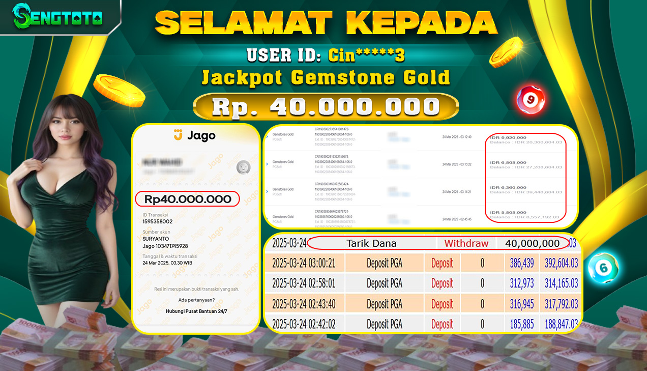 BUKTI PEMBAYARAN SLOT GEMSTONE GOLD