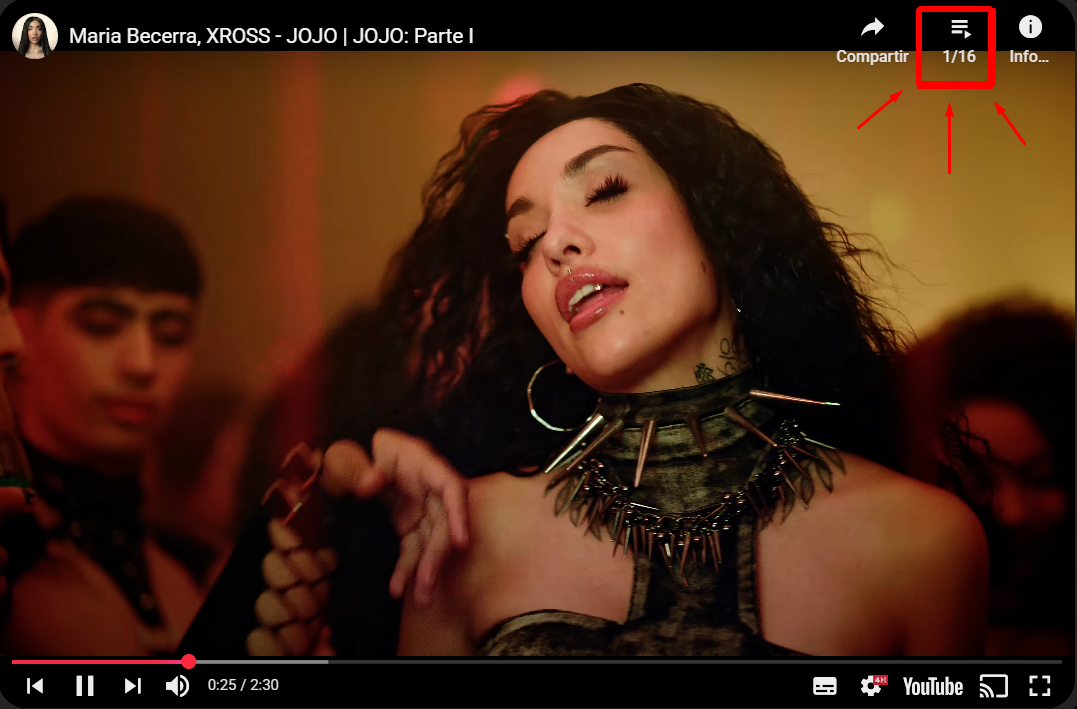 Explicación de visualización de PLAYLIST completa de Quimera de María Becerra image