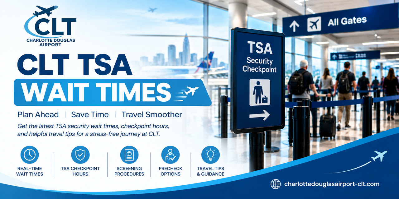 CLT TSA Wait Times Travel Banner
