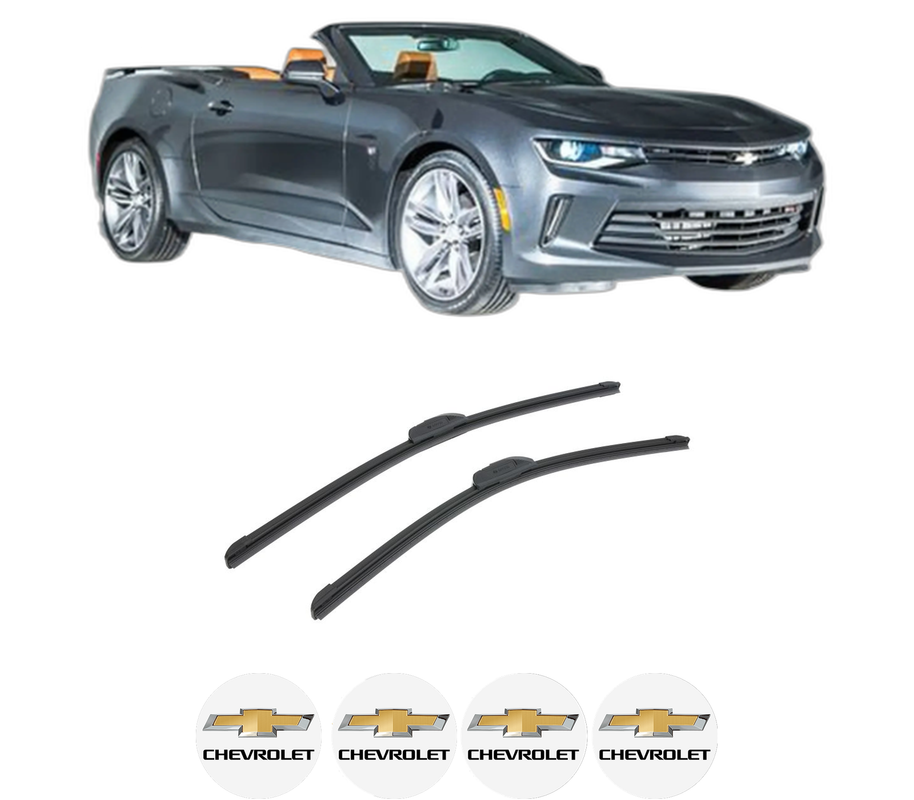 Set stergatoare auto CHEVROLET CAMARO Convertible din 2011-2016, pentru parbriz auto, 2 bucati, Bosch Aerotwin Retrofit, din cauciuc siliconat rezistent, 4 Stickere Auto CHEVROLET