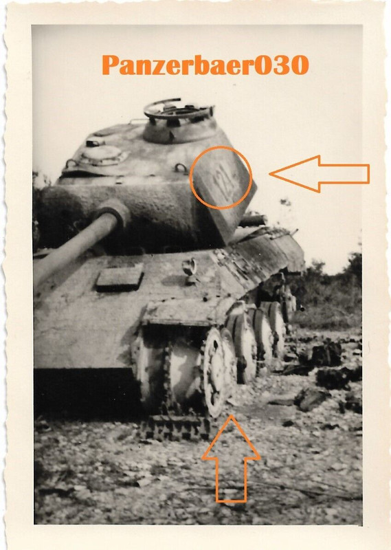2WK Foto WH Technik Panzer V Panther Camo Zimmerit Kennung 12.PD Normandie1