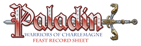 Paladin: Warriors of Charlemagne Feast Record Sheet