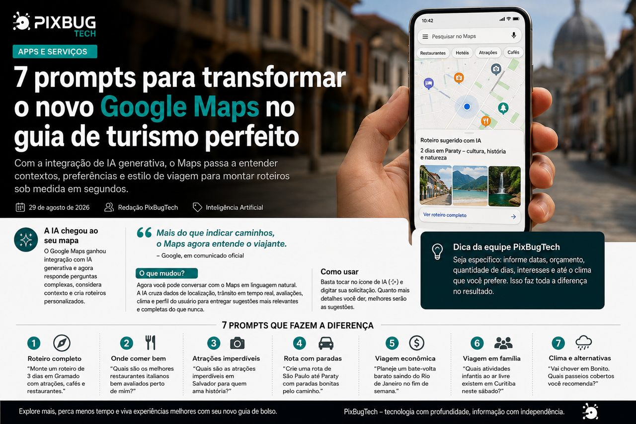 Google Maps vira guia de viagem com Gemini: 7 prompts para montar roteiros muito melhores