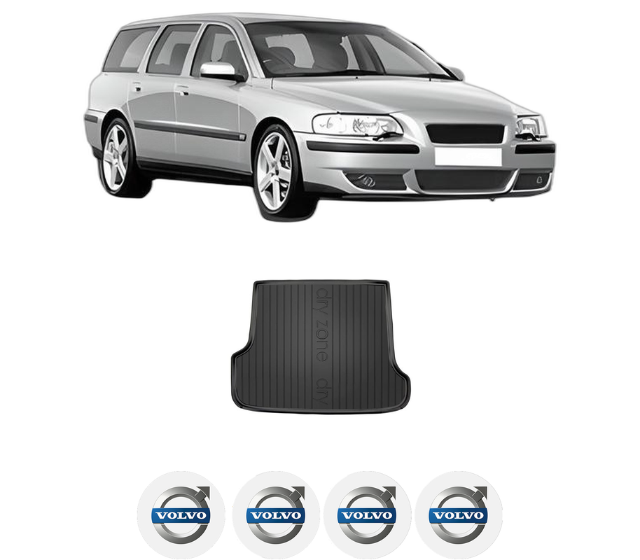 Tavita Portbagaj VOLVO V70 II (285) din 1999-2008, Protectie Portbagaj Auto, 4x Stickere auto cu VOLVO