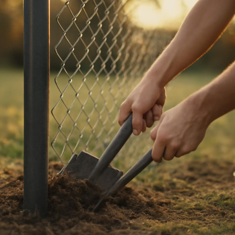 Подготовка участка к установке забора из сетки-рабицы