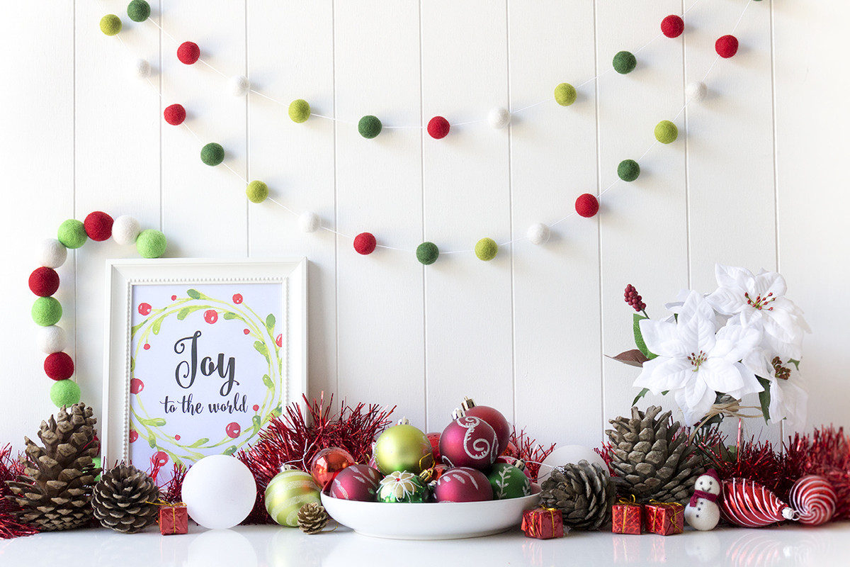 Garland from Wool Felt Balls