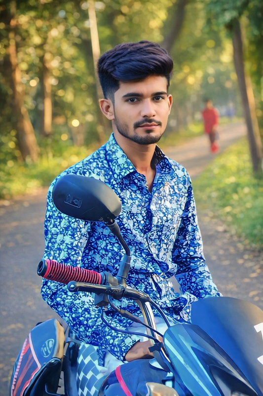 Sharik Khan Jr official artist motorcycle photo with JR logo 2026