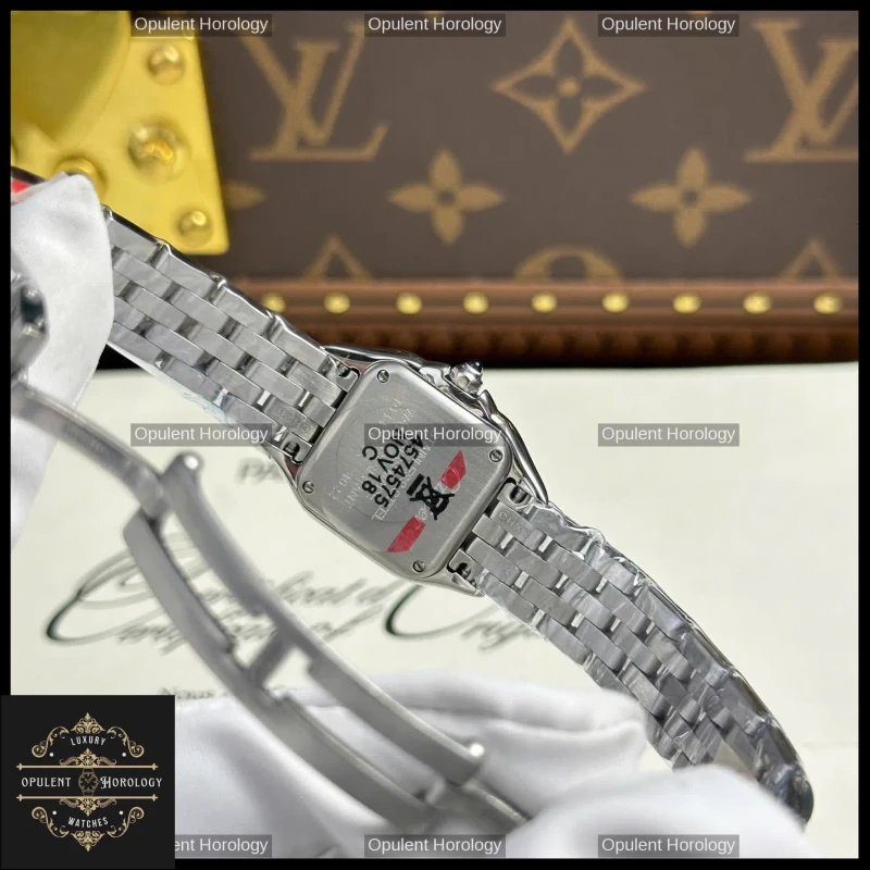 Cartier Panthere Mini Women's Watch Polished Steel 23x30mm White Dial - Super Clone