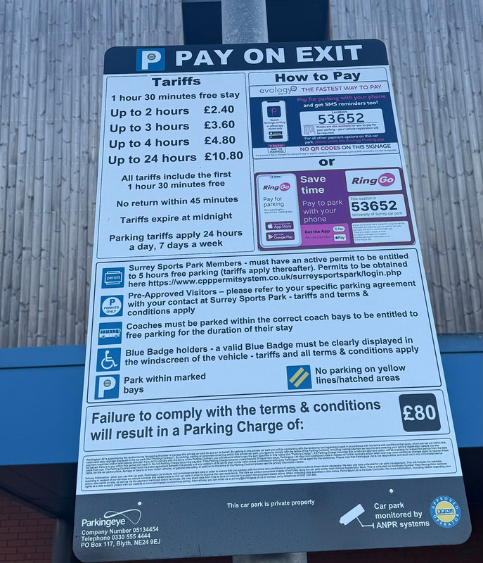 car park signage