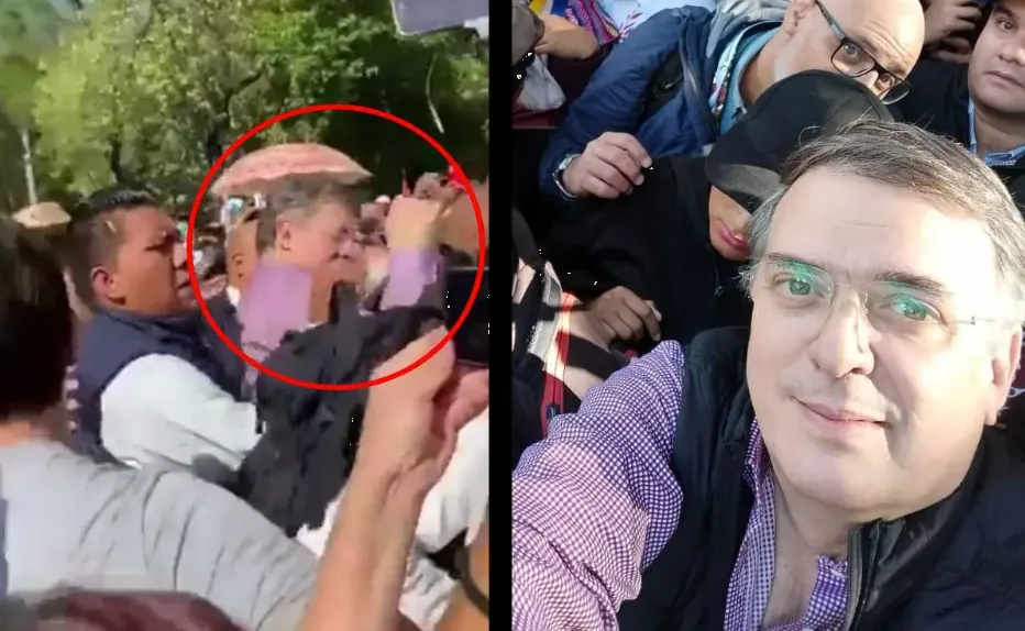 Agreden a Marcelo Ebrard en la marcha convocada por AMLO