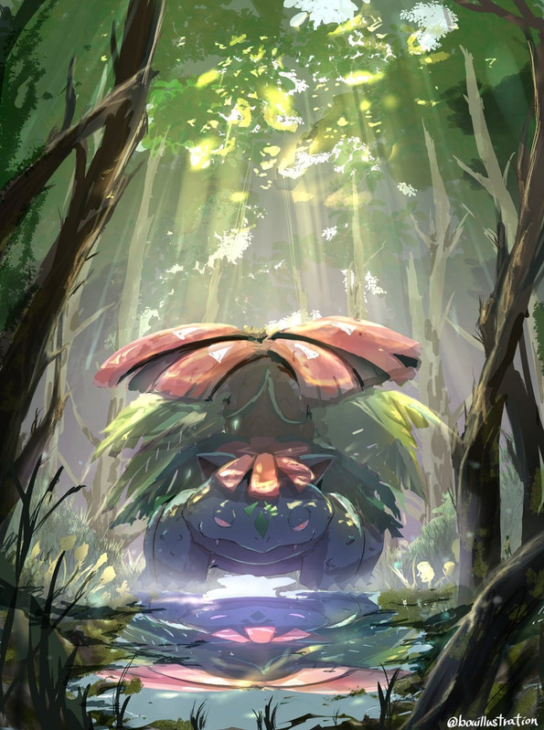 venusaur-and-mega-venusaur-pokemon-drawn