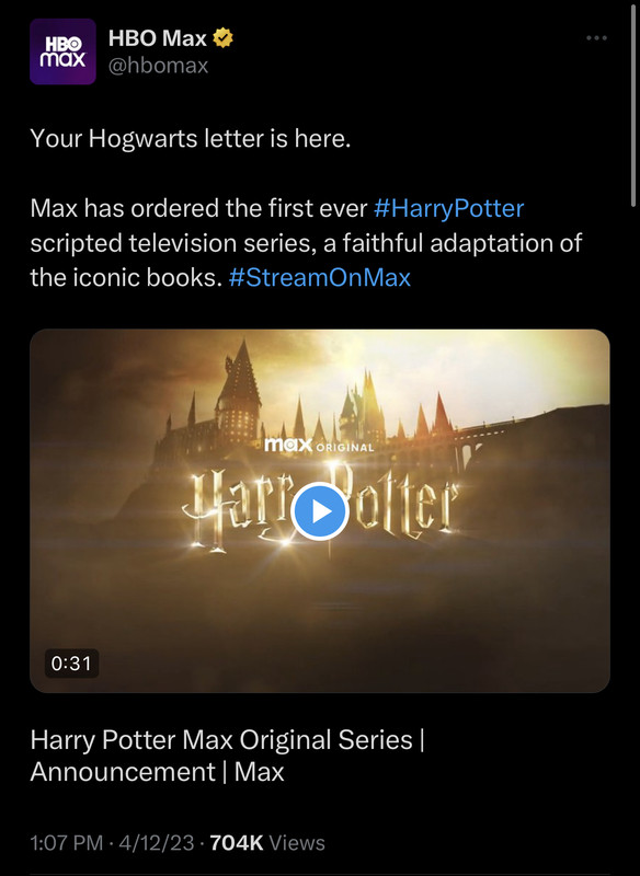 Max Announces Harry Potter Series Adaptation