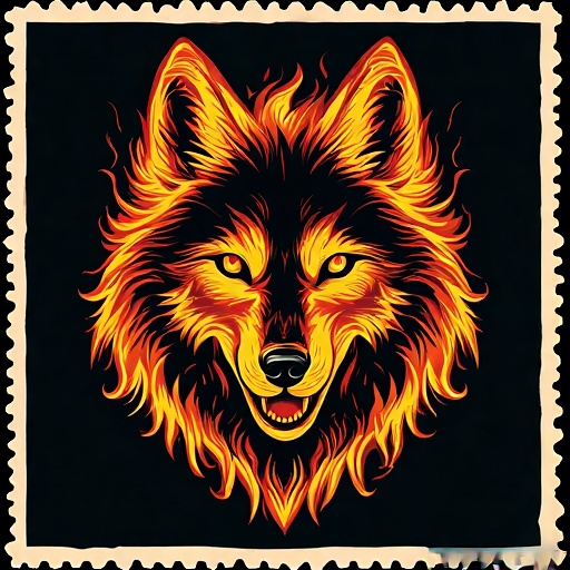 Postal-stamp-style-art-of-a-fl-4