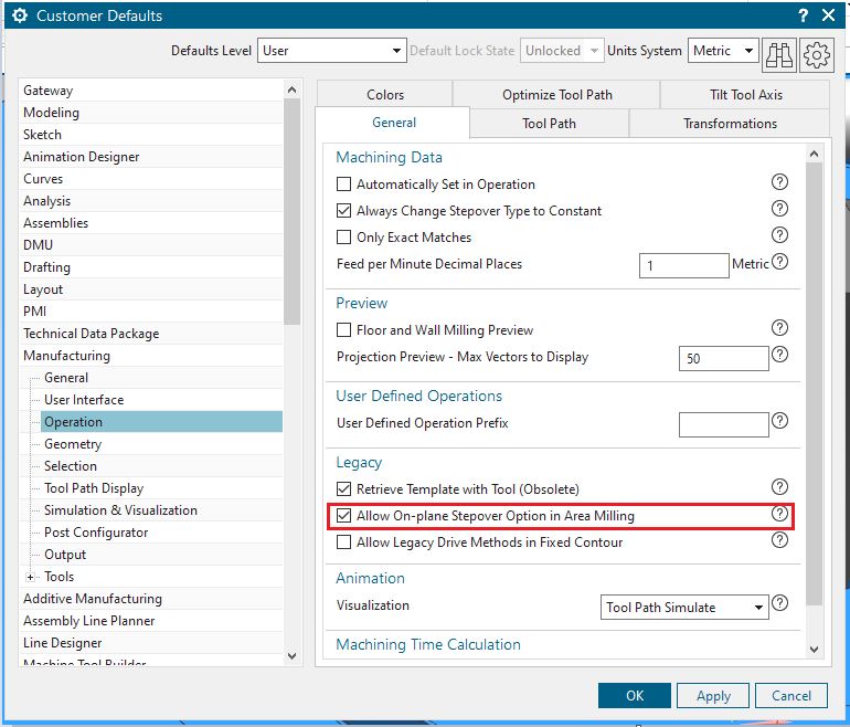 NX Multipass Milling on plane on part option