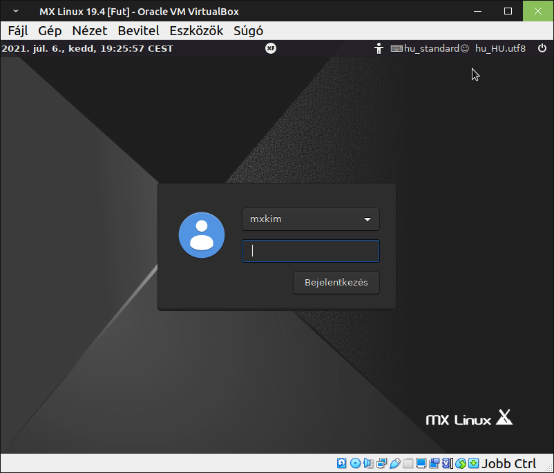 MX Linux (login - keyboard switcher)