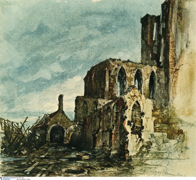 Ruinas de un claustro en Messines