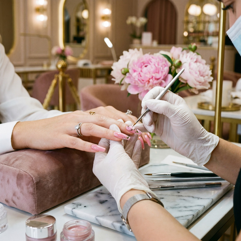 Manicure and pedicure nail service
