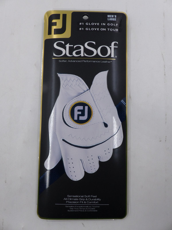 STASOF FJ MENS REGULAR LEFT HANDED LARGE GOLF GLOVE IN PEARL 66778