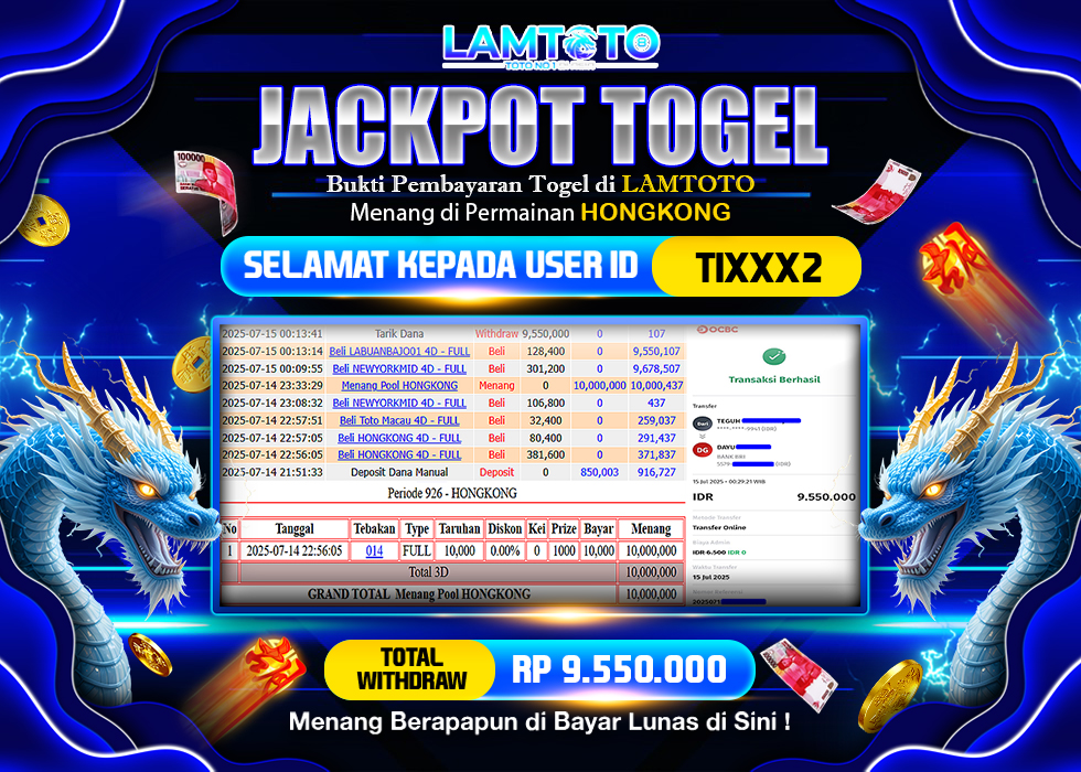 BUKTI JACKPOT LUNAS LAMTOTO