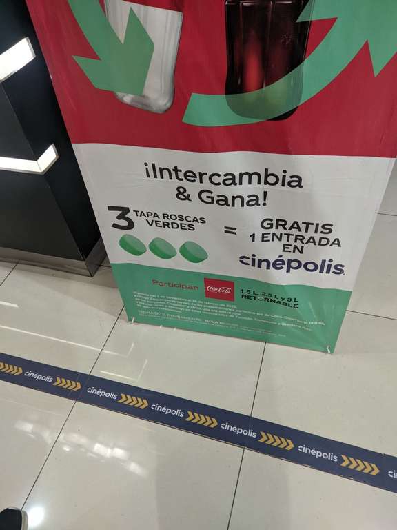 Boletos Cinepolis por taparoscas 
