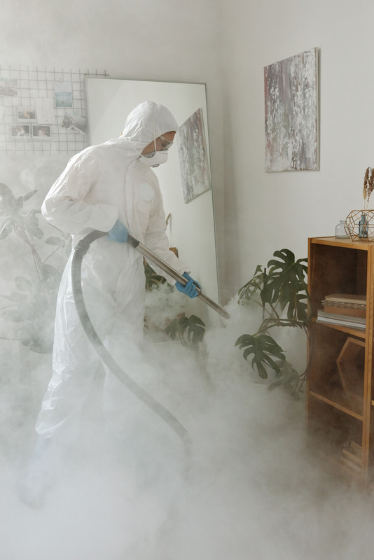 Mold remediation technician working in an Ashwaubenon Wisconsin property