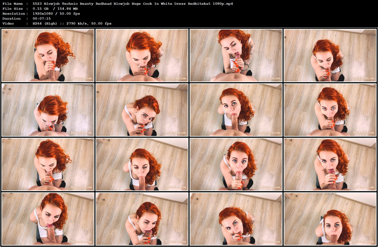 5523 Blowjob Technic Beauty Redhead Blowjob Huge Cock In White Dress Redkitekat 1080p mp4