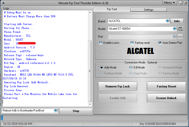 Alcatel tab A3 10 [9026T] FRP Lock Remove Done By Miracle Thunder FRP Tool  - GSM-Forum