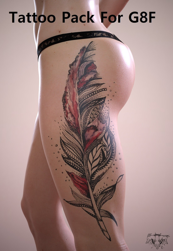 Pack tatouage pour G8F - Leg tattoos for G8F Pack tatouage pour G8F - Leg tattoos for G8F