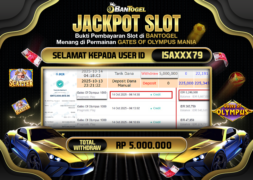 BUKTI JACKPOT LUNAS BANTOGEL