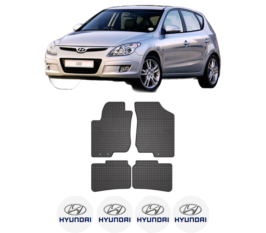 Set covorase presuri HYUNDAI i30 Estate (FD) din 2007-2012, auto, din cauciuc thermoplastic, 4 Stickere auto cu HYUNDAI