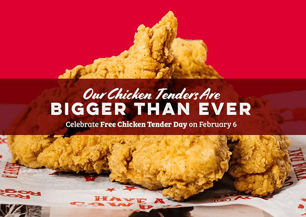 Feast Alert: Enjoy 2 FREE Chicken Tenders at Roy Rogers on February 6th! Feast Alert: Enjoy 2 FREE Chicken Tenders at Roy Rogers on February 6th!