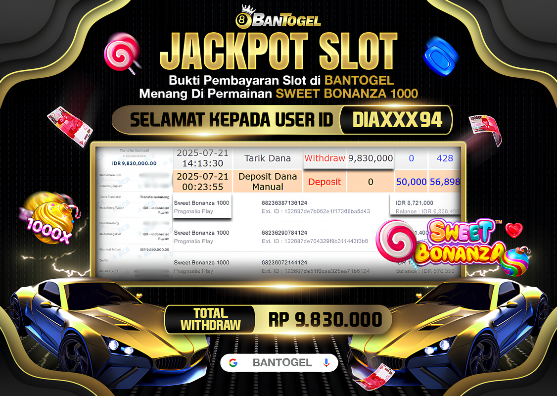 BUKTI JACKPOT LUNAS BANTOGEL