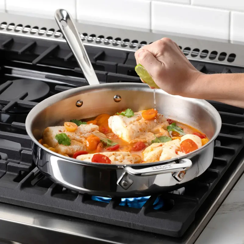 All-Clad 4403 D3 3-Ply Stainless Sauté Pan with Lid, 3 Quart, Induction, Oven - Picture 1 of 7