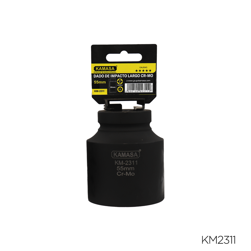 DADO DE IMPACTO LARGO CRMO "KAMASA" - 1"DR.X 55MM