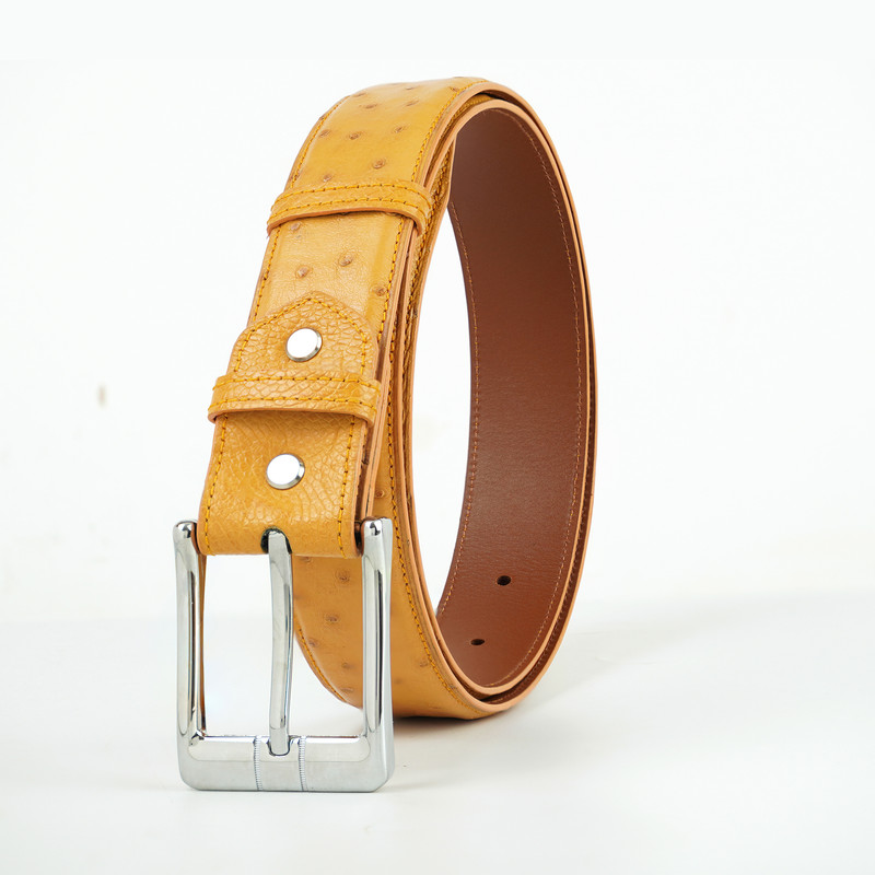 L. Chessler Women\'s Genuine Bonded Leather Ostrich Skin Belt Yellow One Size L. Chessler Products for Sale up to 90% Off Retail: Poshmark main image 3
