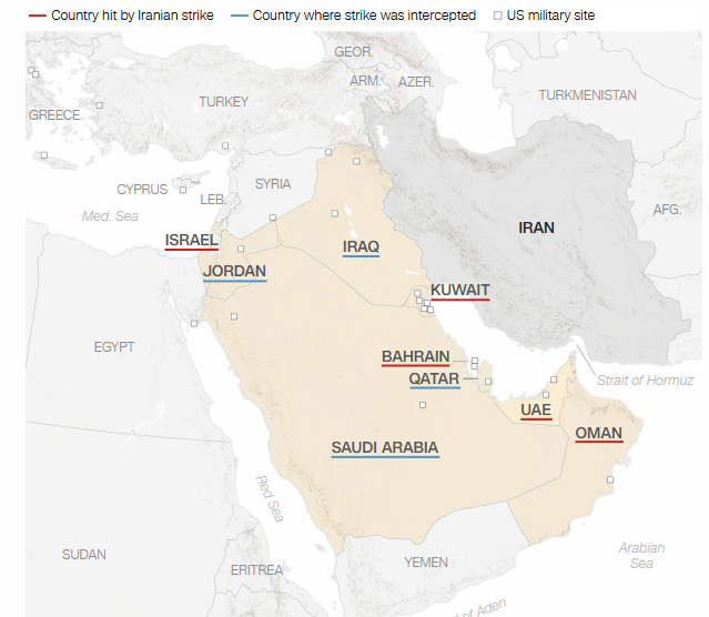 Irán ha atacado países con bases militares estadounidenses en rep - Seguridad y Situación Política en Irán