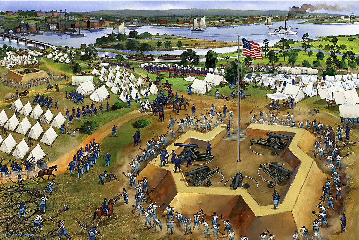 Civil americana,Bull Run 1ª,Fort Corcoran y la reunión del ejército alrededor de Washington , por Br