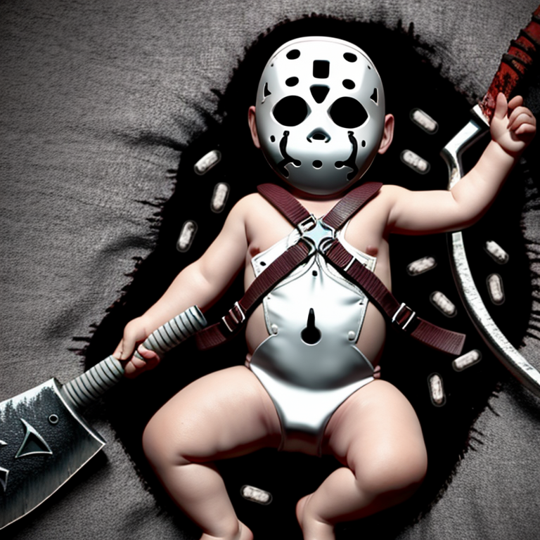 14353-3647021939-tiny-baby-with-clothes-as-Jason-Vorhees-with-axe-Friday-the-13th-bloody-detailed.png