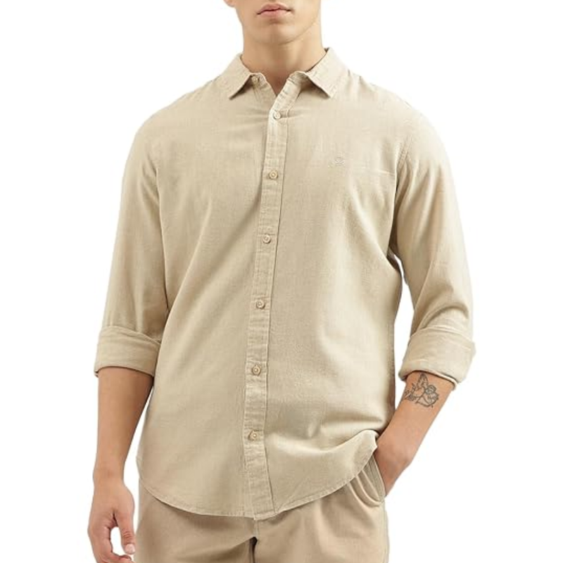 UCB Men’s Cotton Regular Fit Everyday Shirt